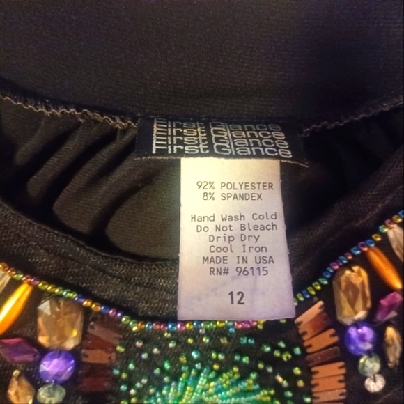 First Glance hand beaded mid dress size 12 - Picture 4 of 4
